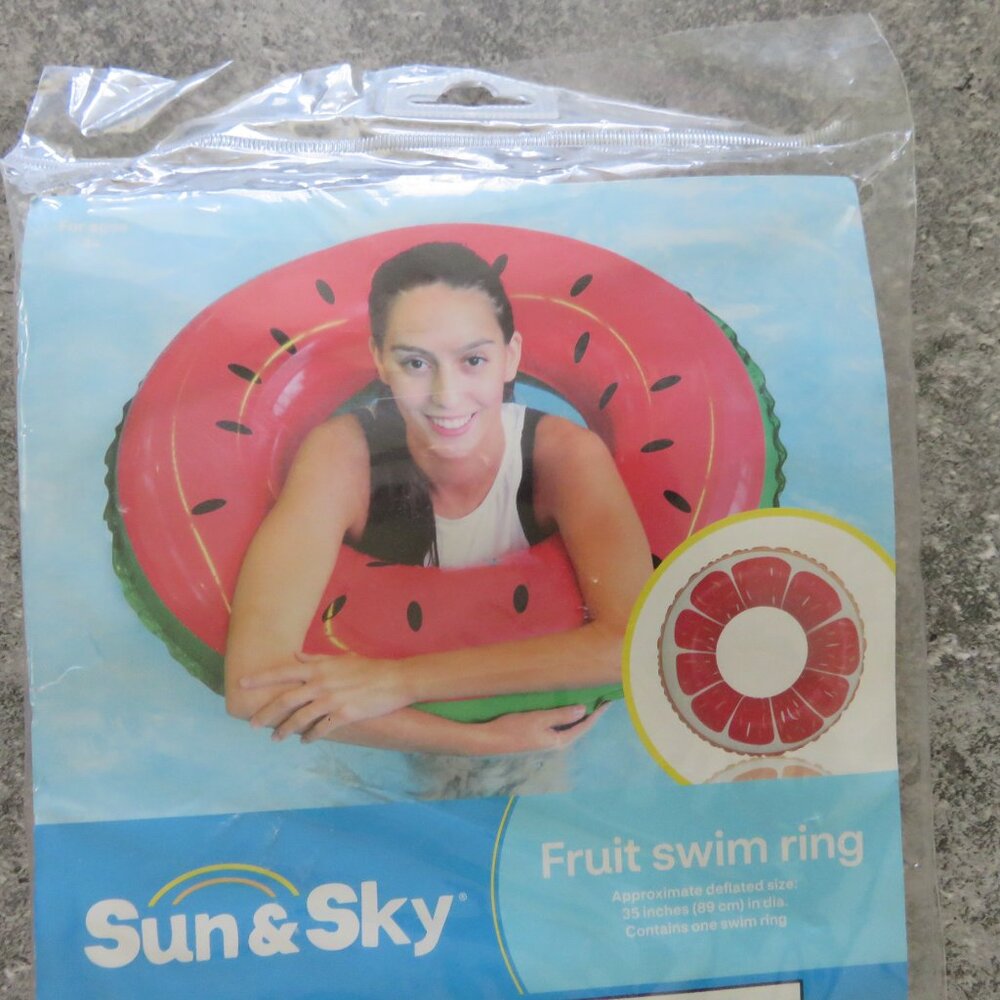 (#102) Sun & Sky 35" Swim Ring Tire Tube Watermelon Inflatabl